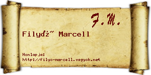 Filyó Marcell névjegykártya